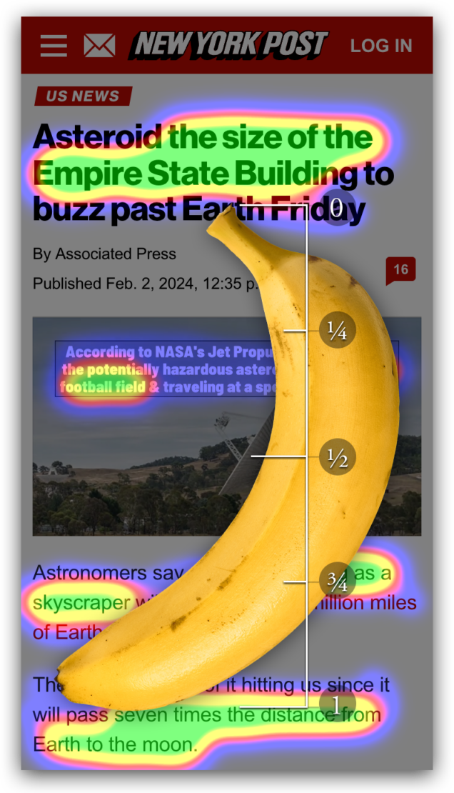 En el mapa de calor simulado, podemos ver cómo el uso de unidades de medida improvisadas supera media banana.